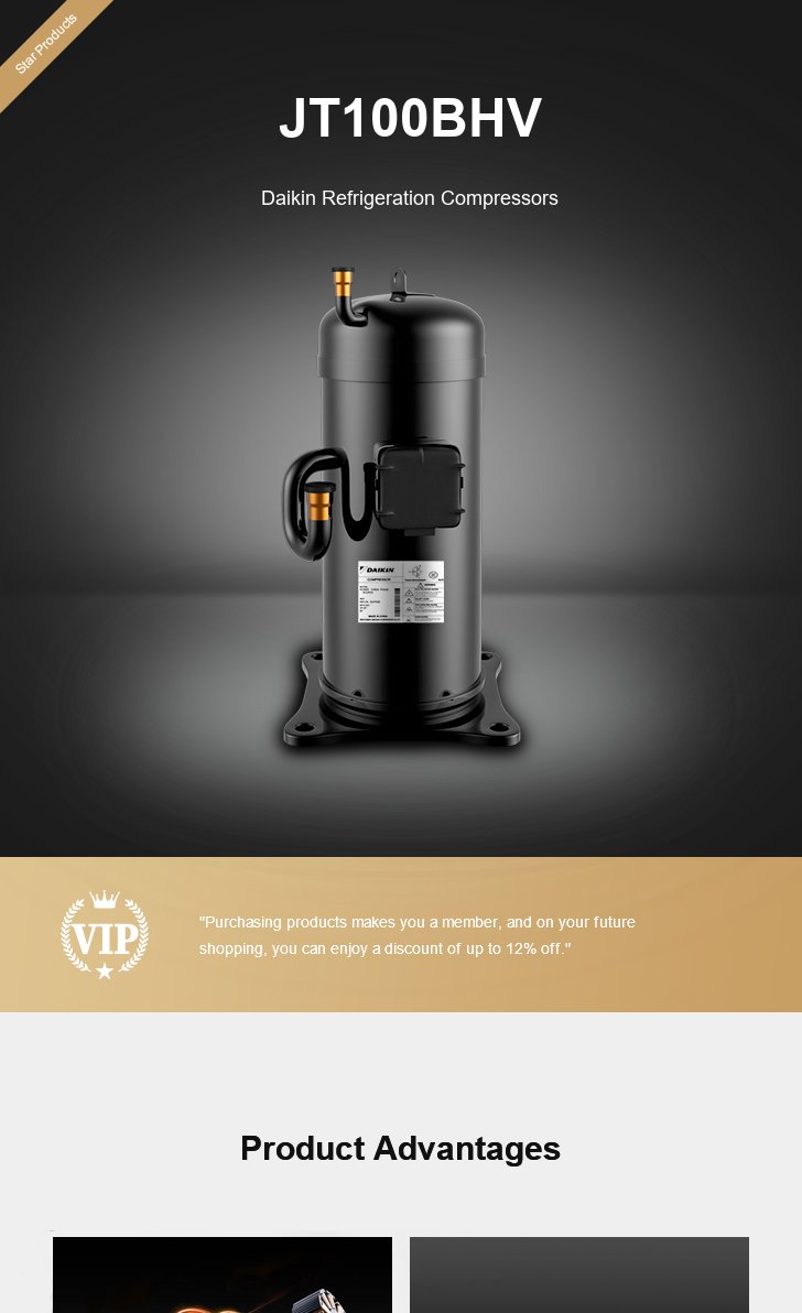 Daikin Compressor JT100BHV, technical parameters pdf, structure diagram